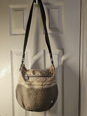 Gray Sakroots Crossbody Bag "One World" Boho India Canvas Gray EUC 12"x12